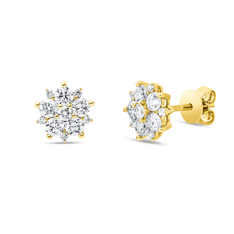Ohrstecker    aus 585/-14 Karat Gelbgold mit 22 Diamanten 1