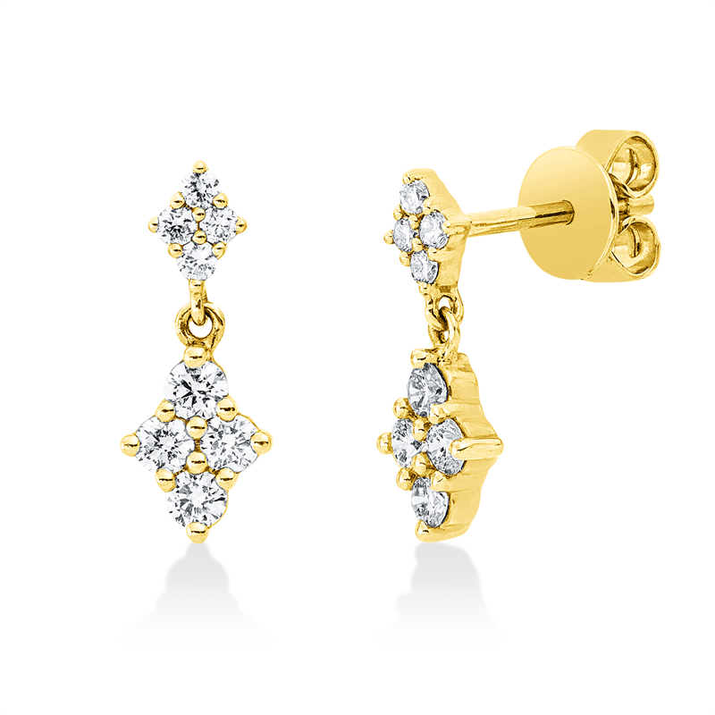 Ohrstecker    aus 585/-14 Karat Gelbgold mit 16 Diamanten 0
