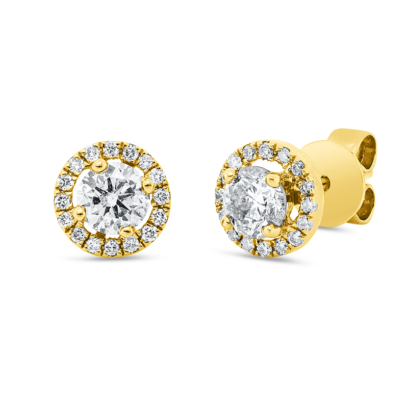 Ohrstecker    aus 750/-18 Karat Gelbgold mit 34 Diamanten 0