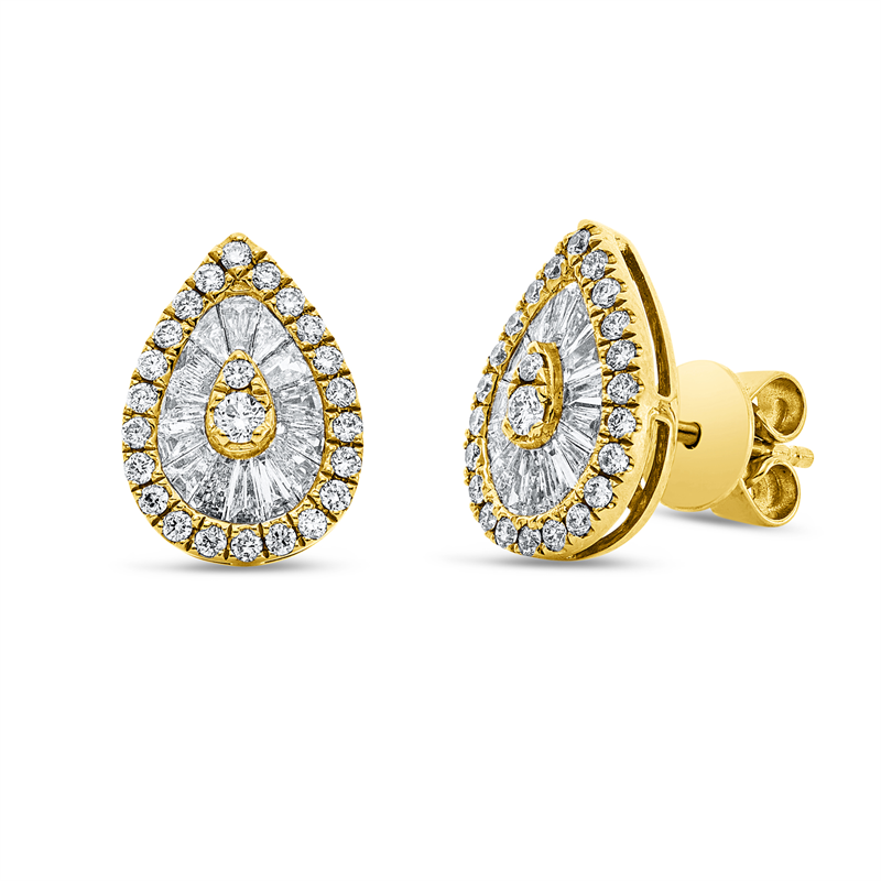 Ohrstecker    aus 750/-18 Karat Gelbgold mit 76 Diamanten 0