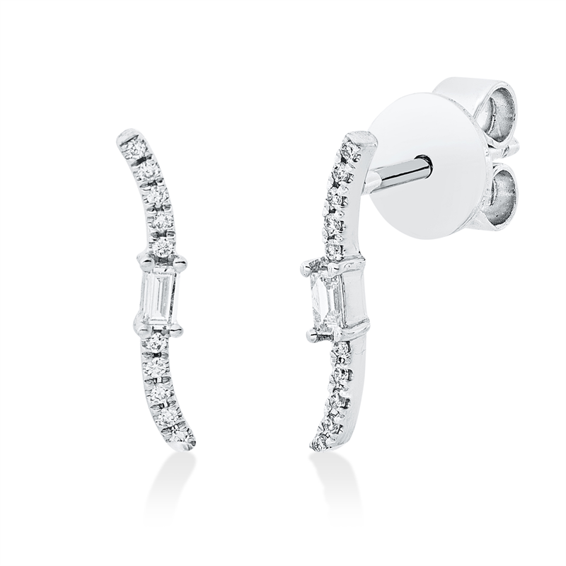 Ohrstecker    aus 750/-18 Karat Weißgold mit 22 Diamanten 0
