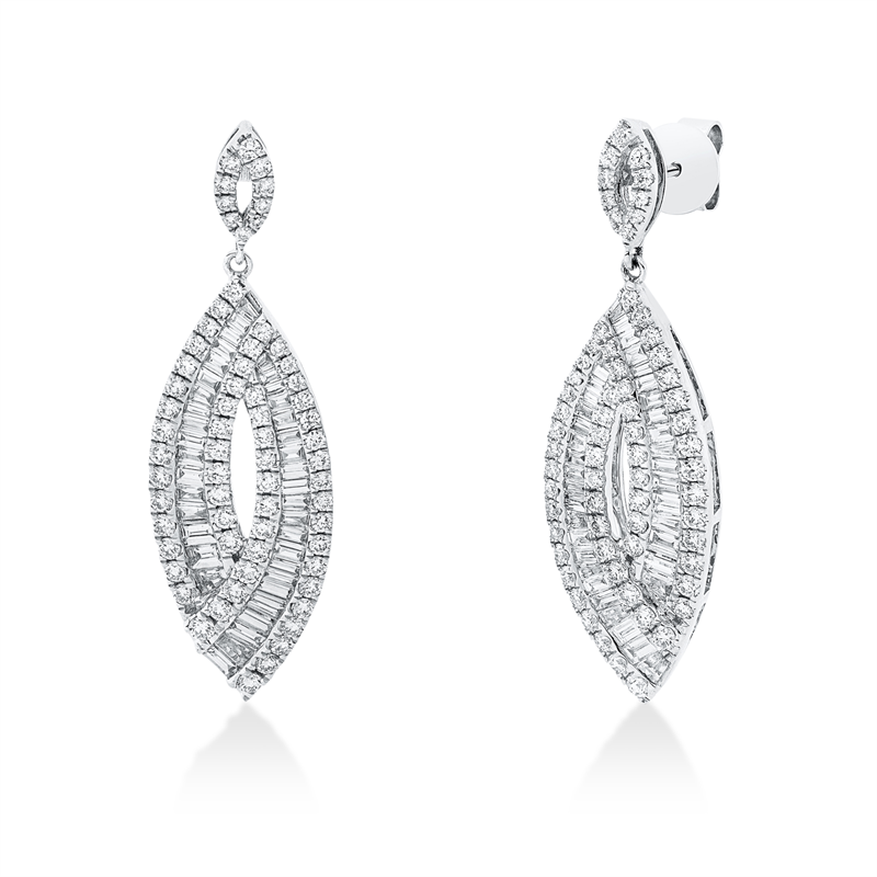 Ohrschmuck    aus 750/-18 Karat Weißgold mit 208 Diamanten 2