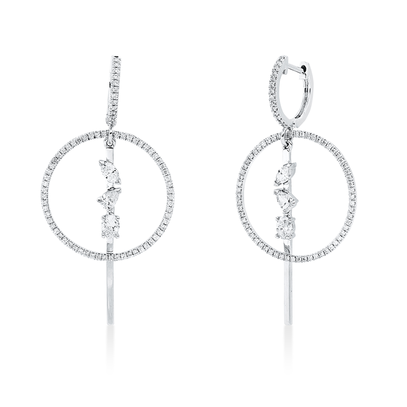 Ohrschmuck    aus 585/-14 Karat Weißgold mit 158 Diamanten 0