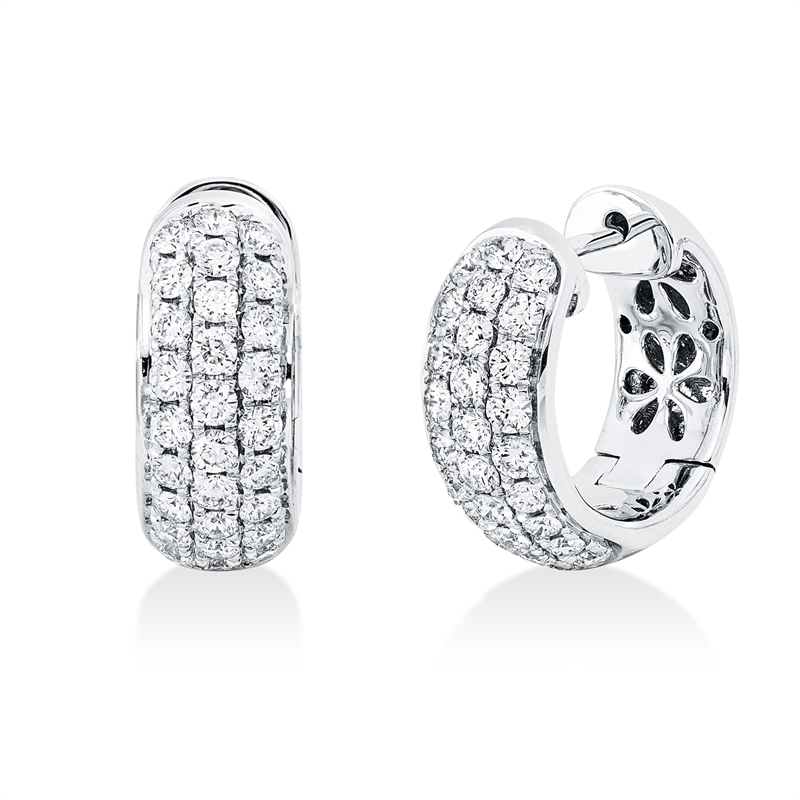 Creolen    aus 585/-14 Karat Weißgold mit 56 Diamanten 1