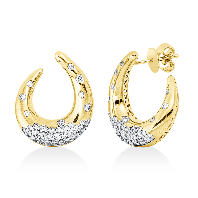 Ohrstecker    aus 585/-14 Karat Gelbgold / Weißgold mit 68 Diamanten 0