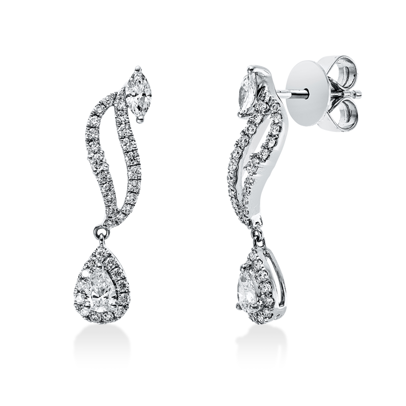 Ohrschmuck    aus 750/-18 Karat Weißgold mit 72 Diamanten 0