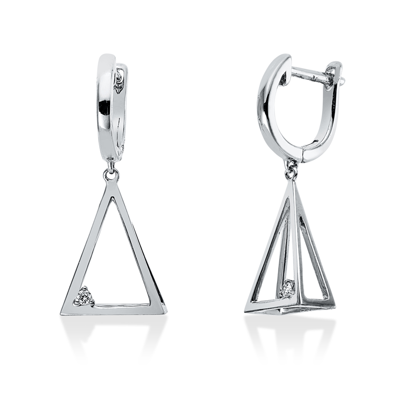 Ohrschmuck    aus 750/-18 Karat Weißgold mit 2 Diamanten 0