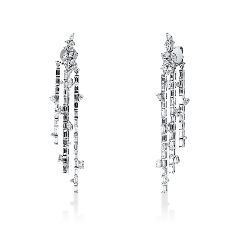 Ohrschmuck    aus 750/-18 Karat Weißgold mit 120 Diamanten 3