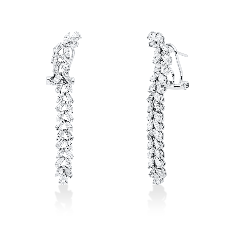Ohrschmuck    aus 750/-18 Karat Weißgold mit 64 Diamanten 2 ct