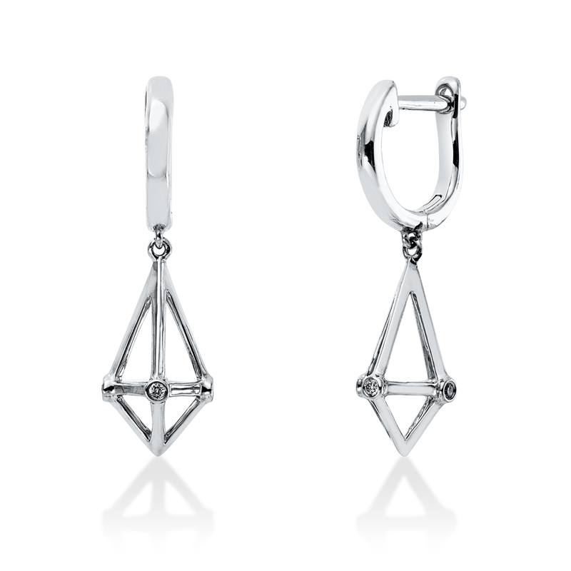 Ohrschmuck    aus 750/-18 Karat Weißgold mit 8 Diamanten 0