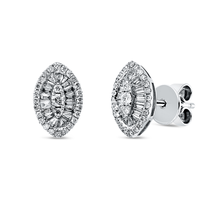 Ohrstecker    aus 750/-18 Karat Weißgold mit 91 Diamanten 0