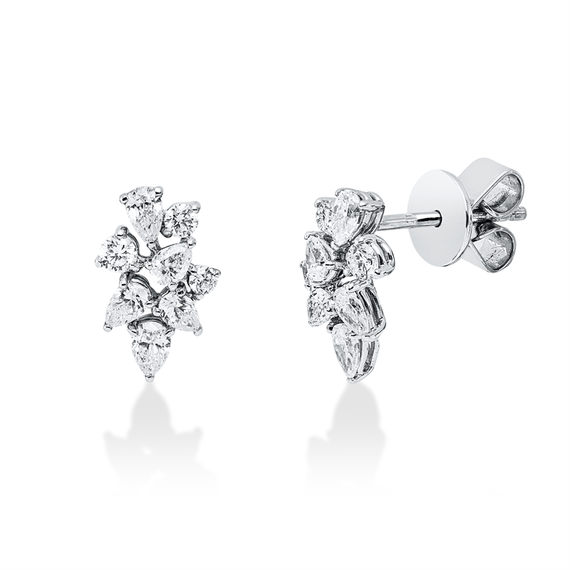 Ohrstecker    aus 750/-18 Karat Weißgold mit 16 Diamanten 0