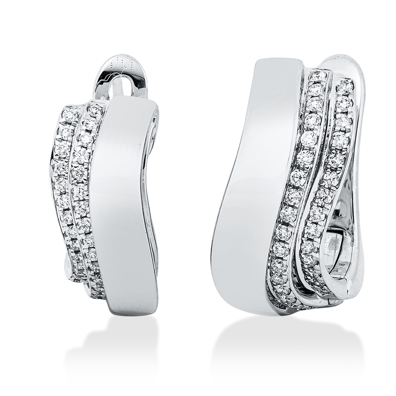 Creolen    aus 750/-18 Karat Weißgold mit 62 Diamanten 0