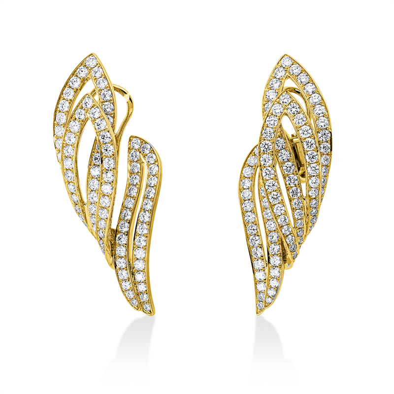 Creolen    aus 750/-18 Karat Gelbgold mit 184 Diamanten 4