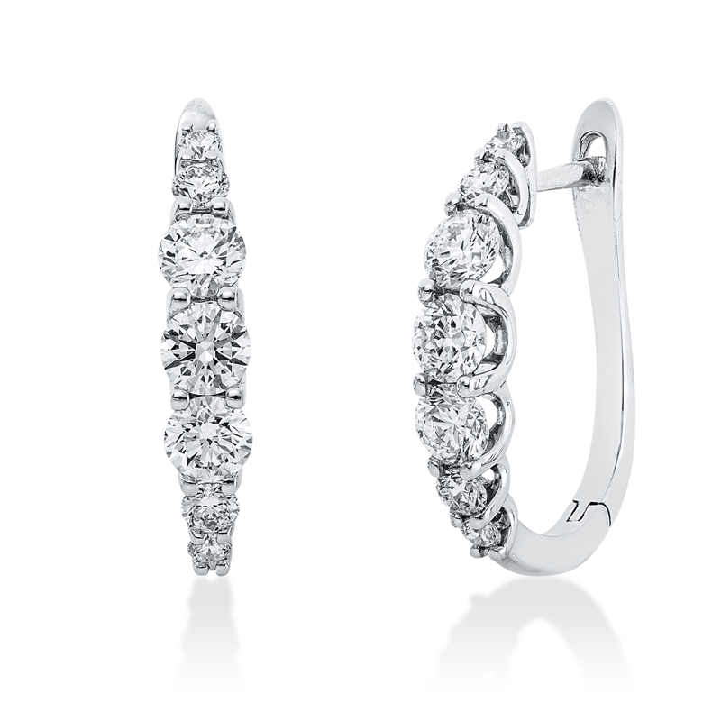 Creolen    aus 750/-18 Karat Weißgold mit 14 Diamanten 1