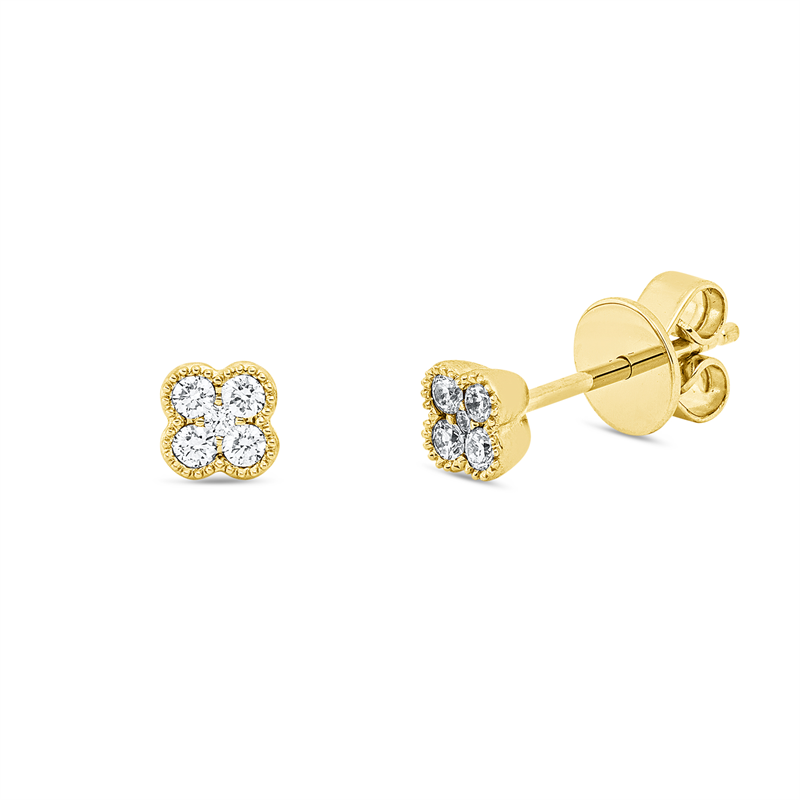 Ohrstecker    aus 750/-18 Karat Gelbgold mit 10 Diamanten 0