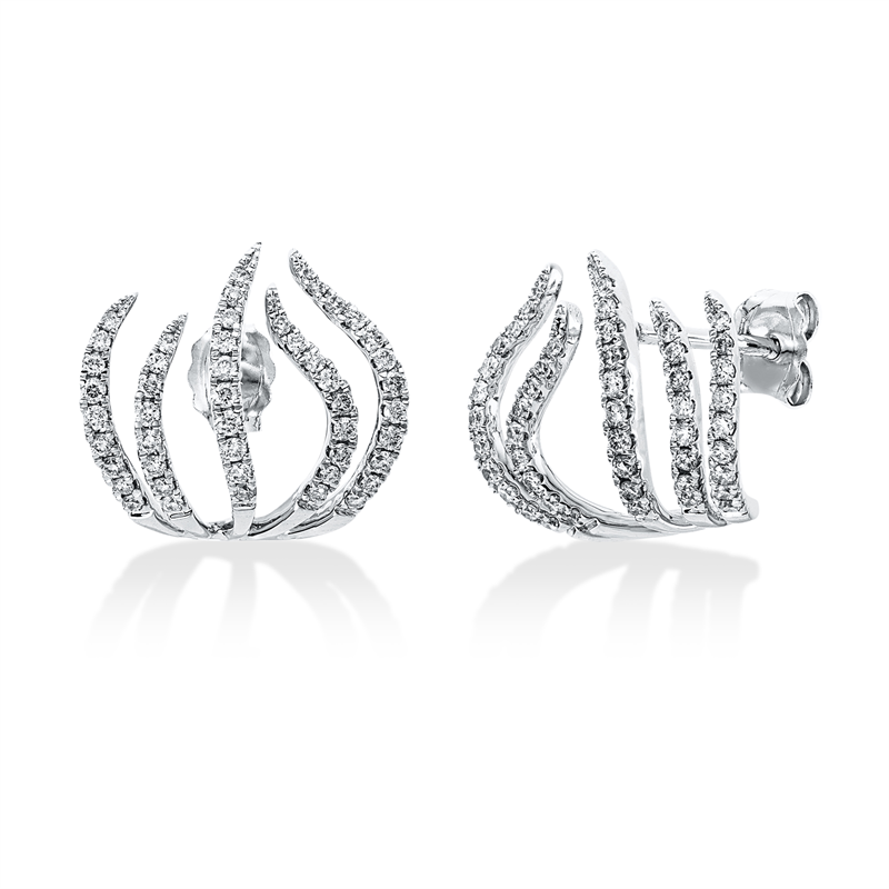 Ohrstecker    aus 750/-18 Karat Weißgold mit 94 Diamanten 0