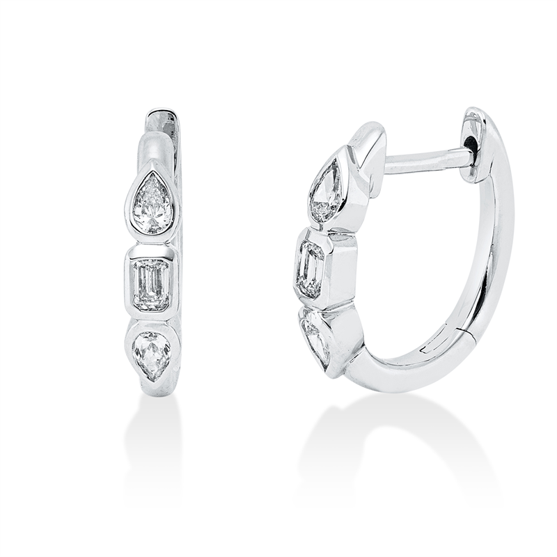 Ohrhänger    aus 750/-18 Karat Weißgold mit 6 Diamanten 0