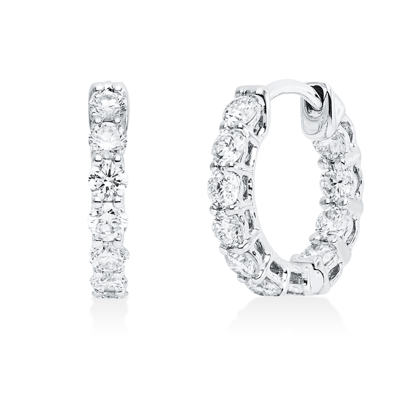 Creolen    aus 750/-18 Karat Weißgold mit 22 Diamanten 0