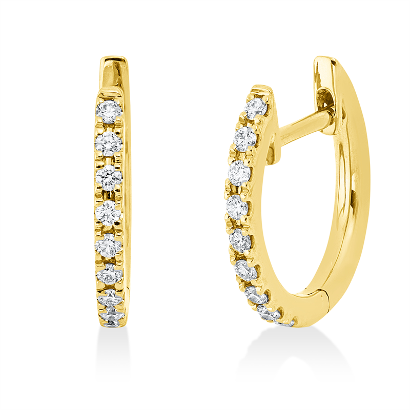 Creolen    aus 750/-18 Karat Gelbgold mit 18 Diamanten 0