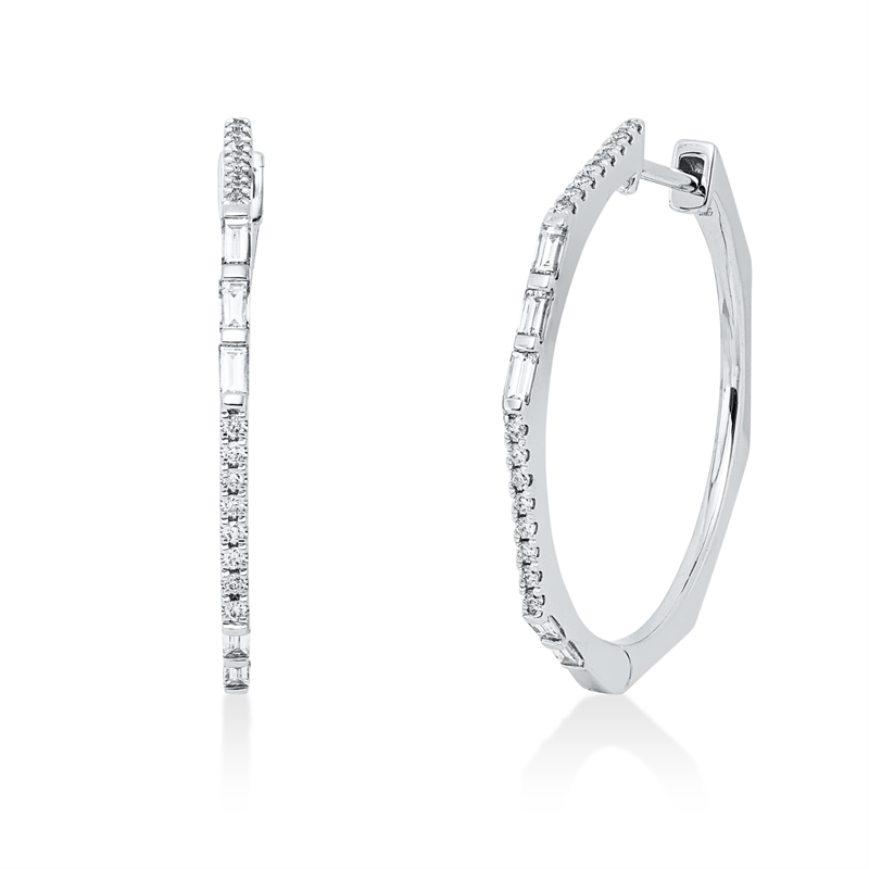 Creolen    aus 750/-18 Karat Weißgold mit 42 Diamanten 0