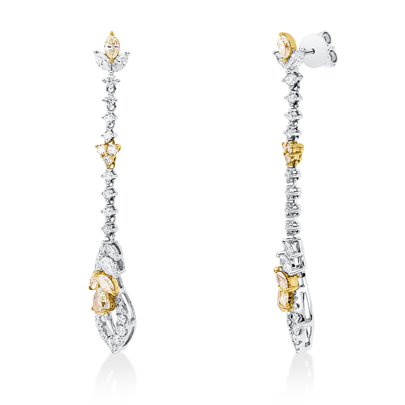 Ohrschmuck    aus 750/-18 Karat Weißgold / Gelbgold mit 64 Diamanten 2