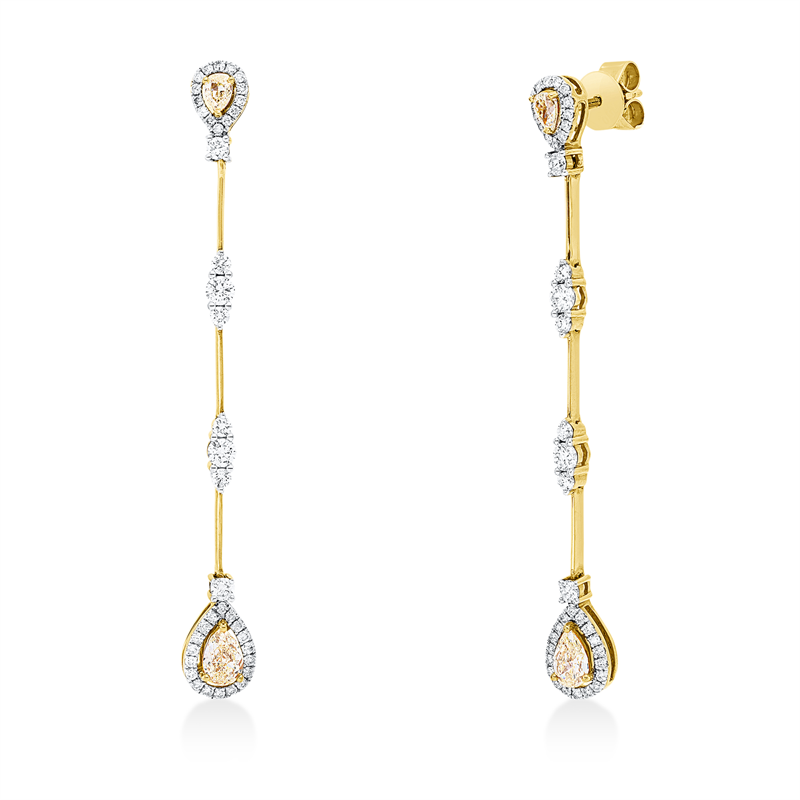 Ohrschmuck    aus 750/-18 Karat Gelbgold / Weißgold mit 84 Diamanten 1