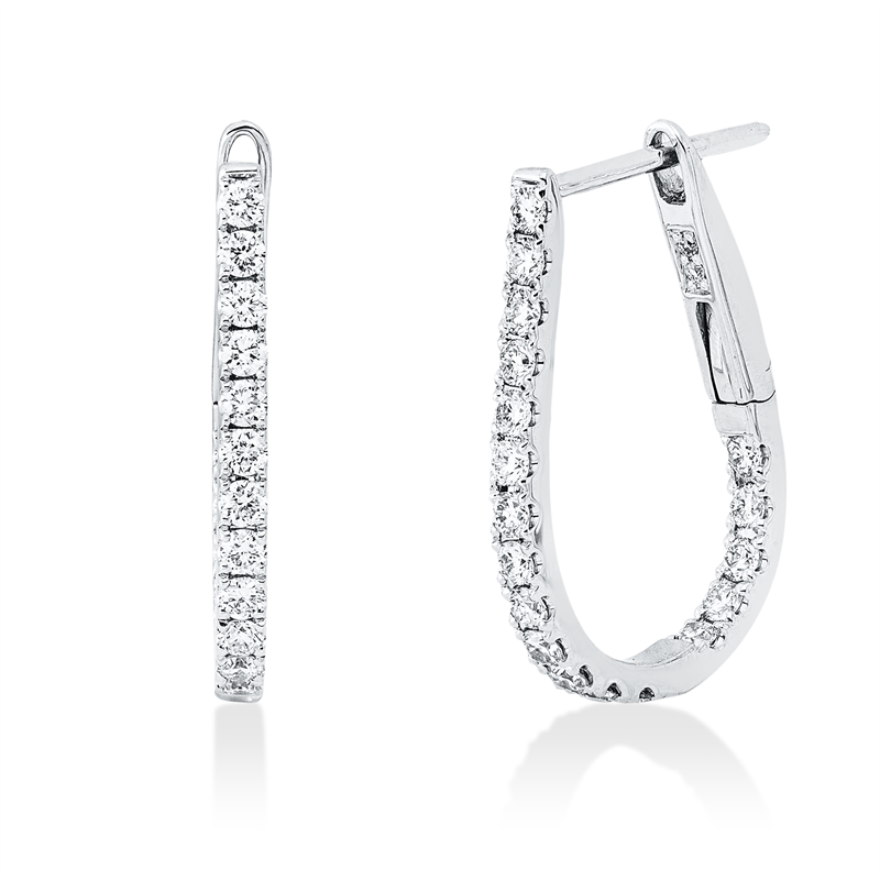Creolen    aus 750/-18 Karat Weißgold mit 40 Diamanten 0