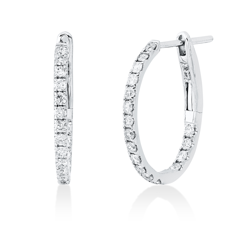 Creolen    aus 750/-18 Karat Weißgold mit 38 Diamanten 0