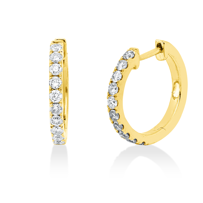 Creolen    aus 585/-14 Karat Gelbgold mit 20 Diamanten 0