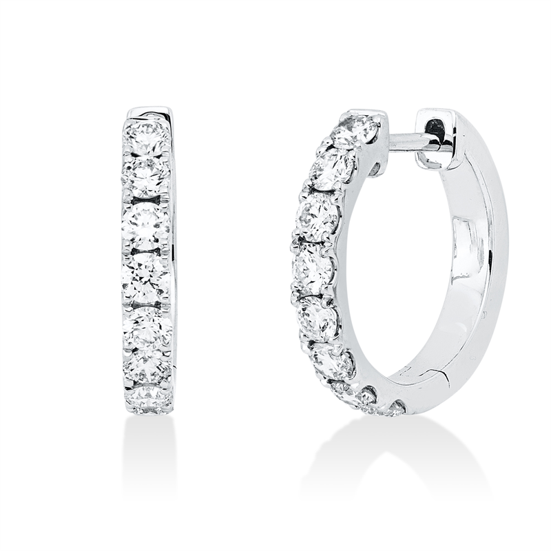 Creolen    aus 750/-18 Karat Weißgold mit 16 Diamanten 0