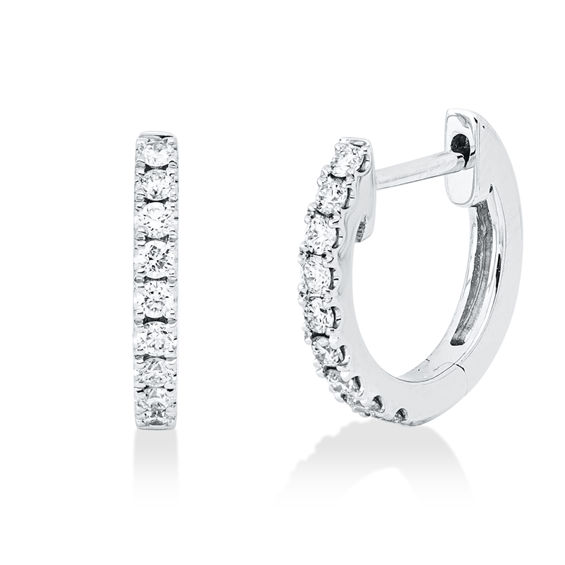 Creolen    aus 750/-18 Karat Weißgold mit 18 Diamanten 0
