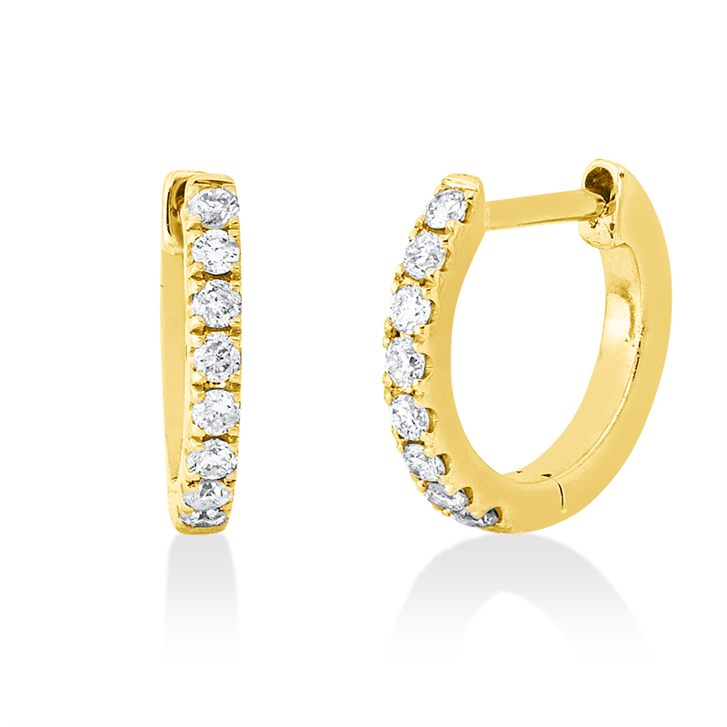 Creolen    aus 585/-14 Karat Gelbgold mit 16 Diamanten 0