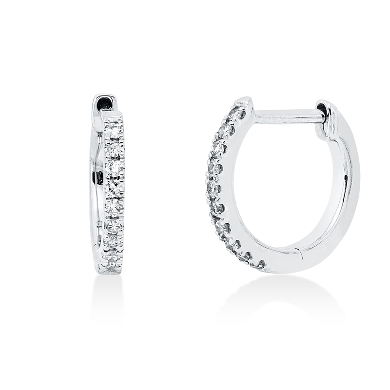 Creolen    aus 585/-14 Karat Weißgold mit 20 Diamanten 0