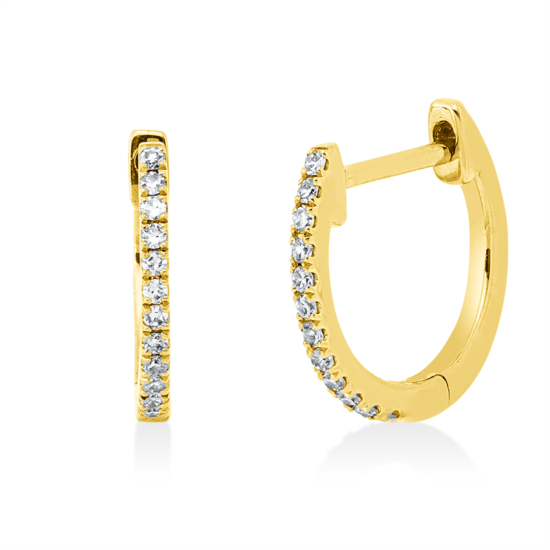 Creolen    aus 750/-18 Karat Gelbgold mit 24 Diamanten 0