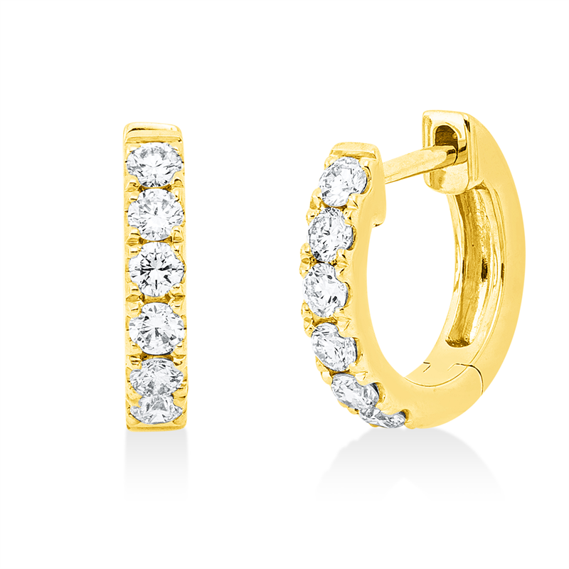 Creolen    aus 750/-18 Karat Gelbgold mit 12 Diamanten 0