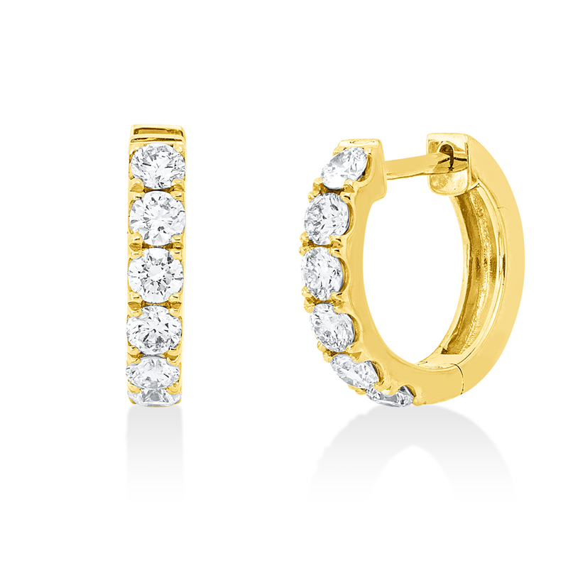 Creolen    aus 750/-18 Karat Gelbgold mit 12 Diamanten 0