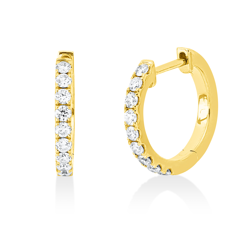 Creolen    aus 750/-18 Karat Gelbgold mit 18 Diamanten 0