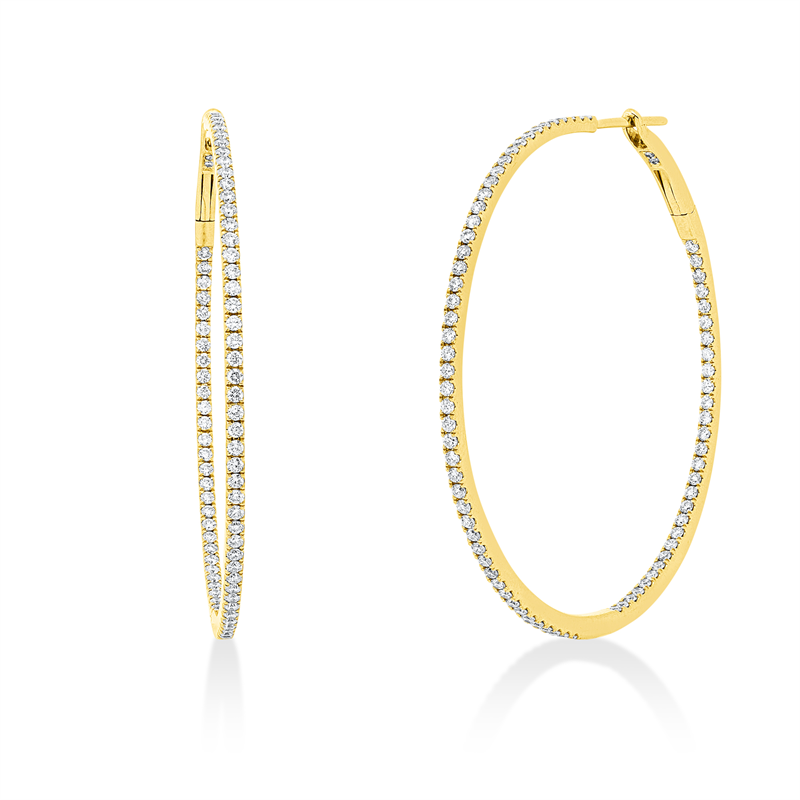 Creolen    aus 750/-18 Karat Gelbgold mit 158 Diamanten 1