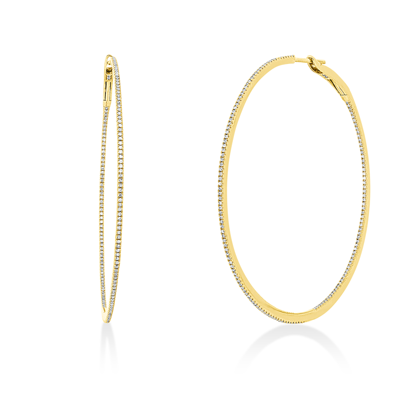 Creolen    aus 750/-18 Karat Gelbgold mit 308 Diamanten 0