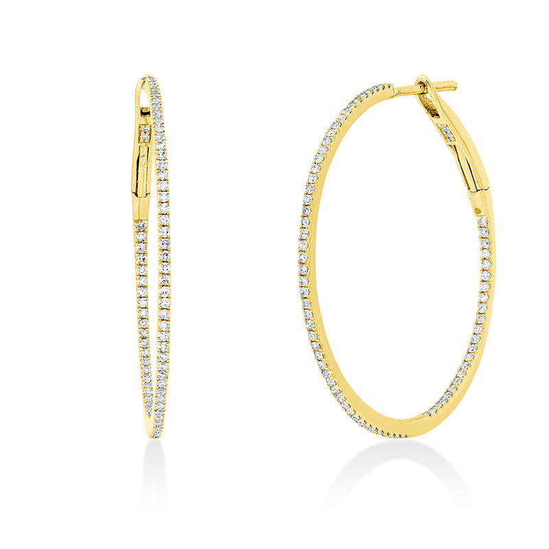 Creolen    aus 750/-18 Karat Gelbgold mit 146 Diamanten 0