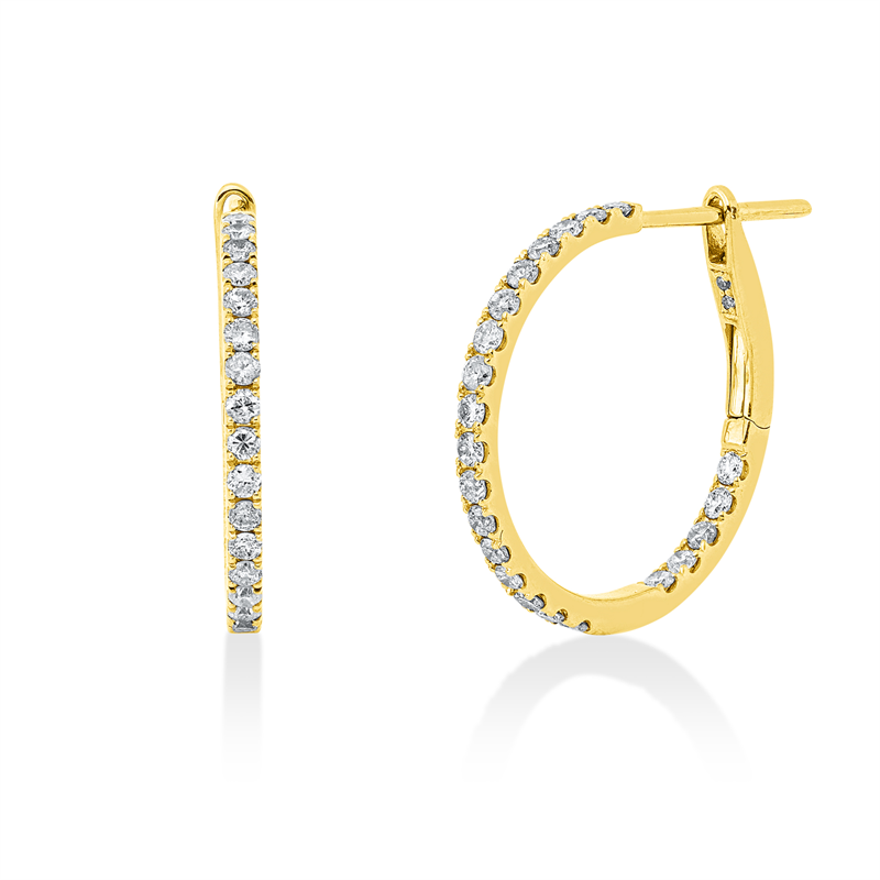 Creolen    aus 750/-18 Karat Gelbgold mit 48 Diamanten 0