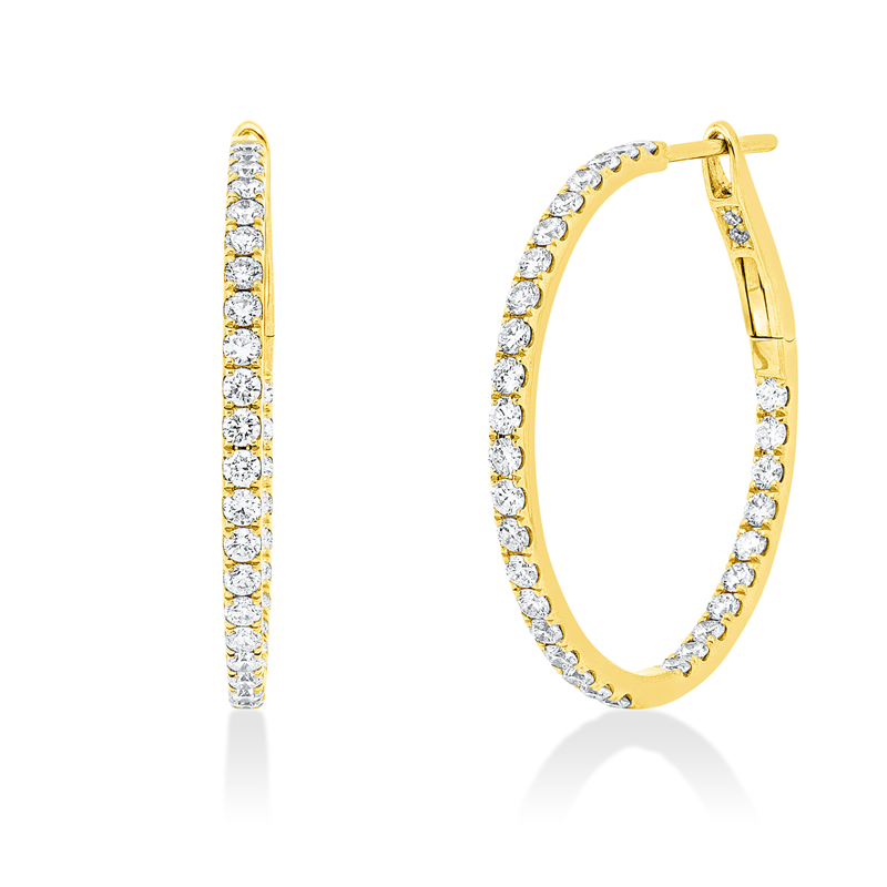 Creolen    aus 750/-18 Karat Gelbgold mit 66 Diamanten 0