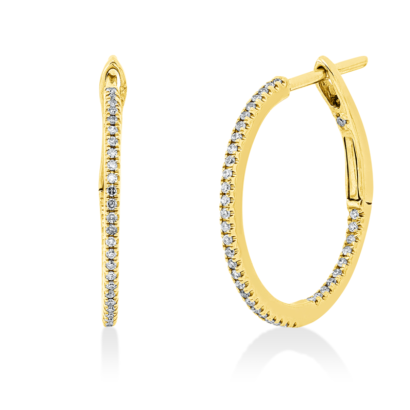 Creolen    aus 750/-18 Karat Rotgold mit 78 Diamanten 0