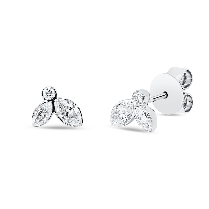 Ohrstecker    aus 750/-18 Karat Weißgold mit 6 Diamanten 0