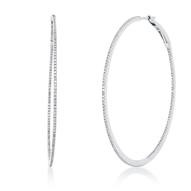 Creolen    aus 750/-18 Karat Weißgold mit 256 Diamanten 0