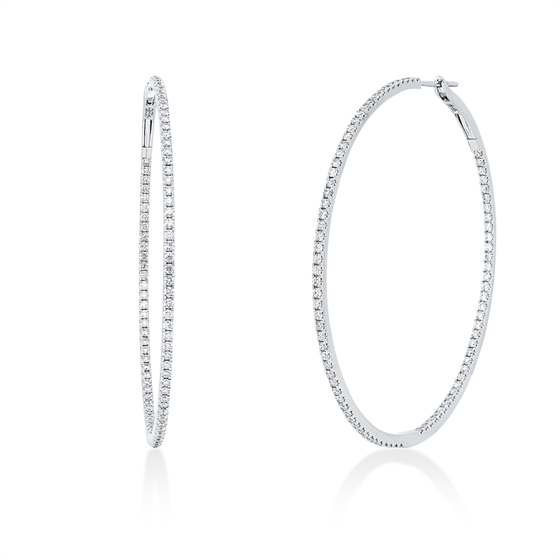 Creolen    aus 750/-18 Karat Weißgold mit 182 Diamanten 1