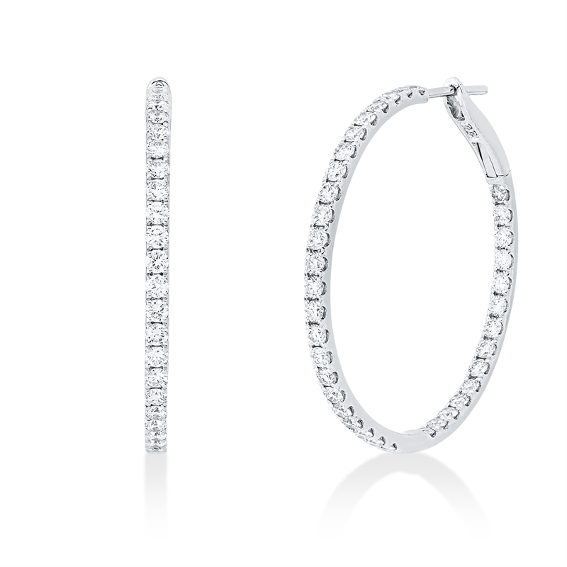 Creolen    aus 750/-18 Karat Weißgold mit 78 Diamanten 1