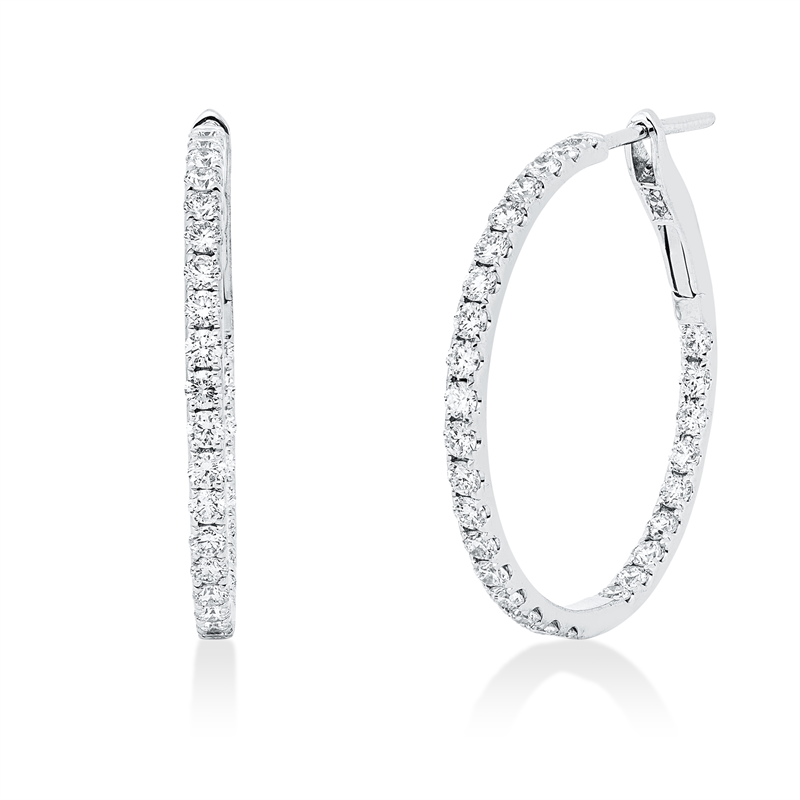 Creolen    aus 750/-18 Karat Weißgold mit 60 Diamanten 1
