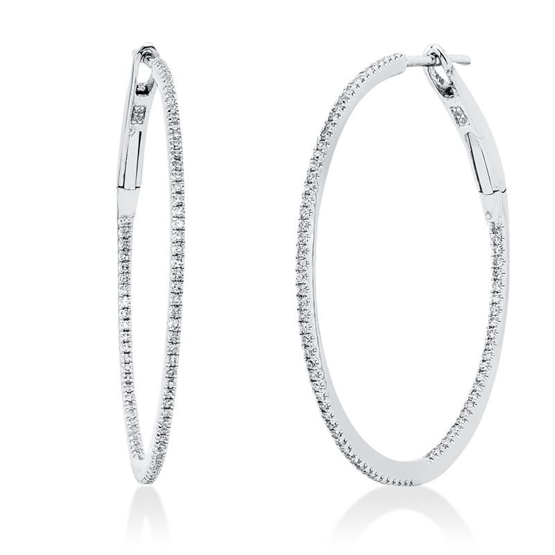 Creolen    aus 750/-18 Karat Weißgold mit 164 Diamanten 0